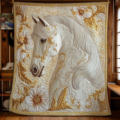 White Gold Horse WY1701071CL Quilt