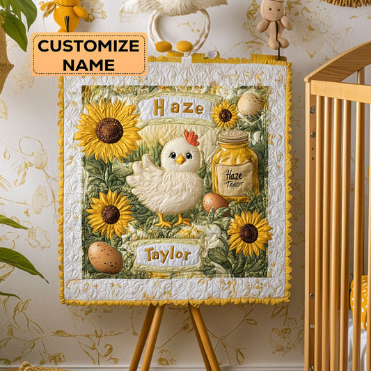 Sunny Chick Days WY3107033CL Personalized Baby Quilt