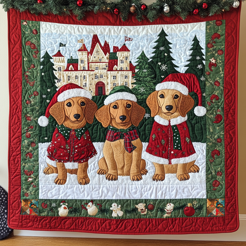 Christmas Dachshund XR0410001CL Quilt