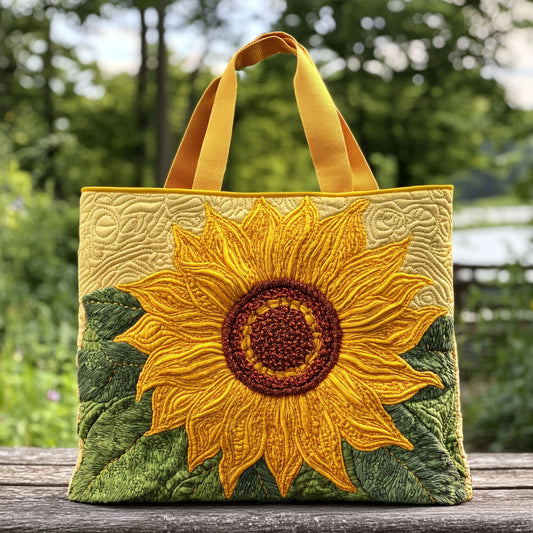 Sunny Sunflower WN2209080CL Quilted Tote Bag