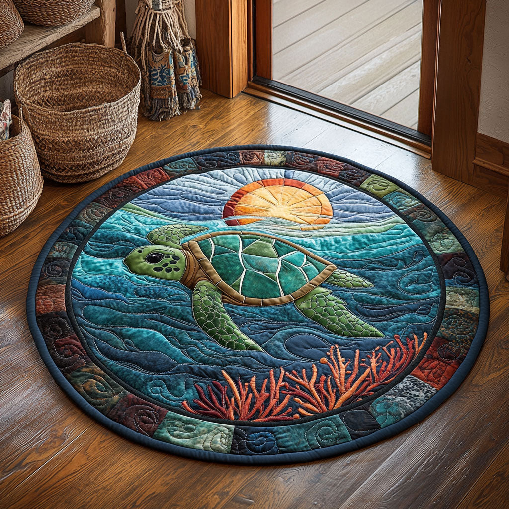 Sea Drift WJ2310300CL Quilted Round Mat