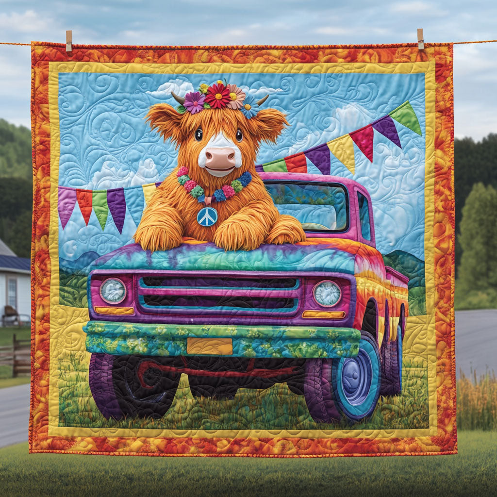 Flower Child Cow LT1911002CL Quilt