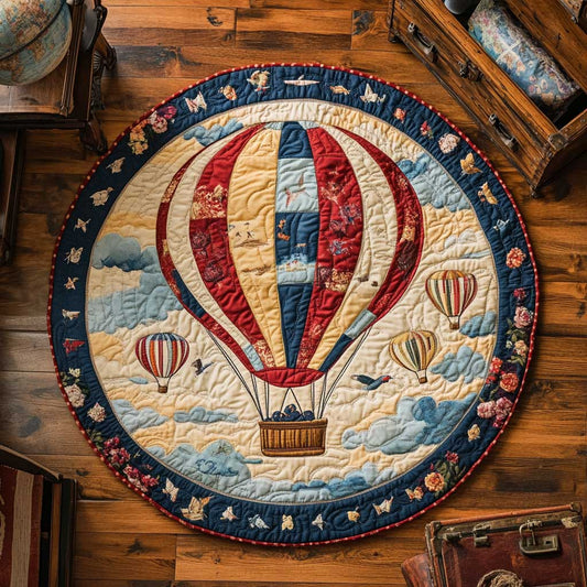 Hot Air Balloon Journey WN0304032CL Quilted Round Mat