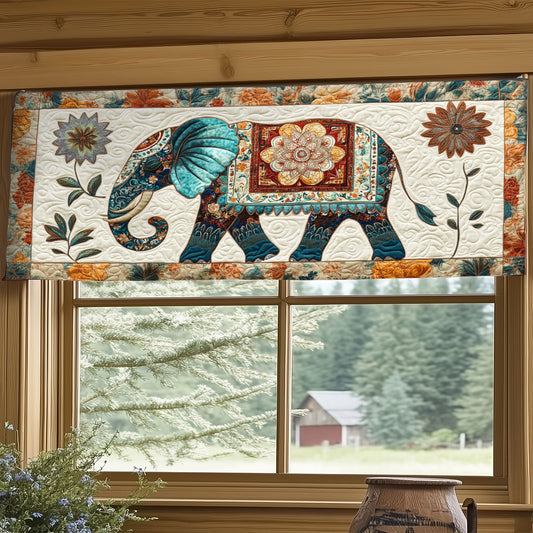Boho Elephant WY0605026CL  Quilted Valance