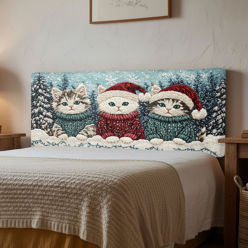 Cozy Snow Cat CW2312010CL Quilted Headboard Slipcover