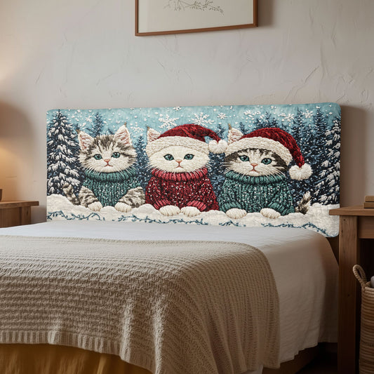 Cozy Snow Cat CW2312010CL Quilted Headboard Slipcover