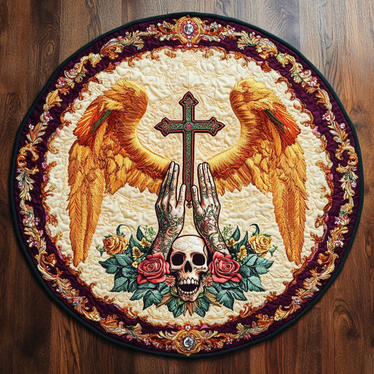 Celestial Cross WN2708011CL Quilted Round Mat