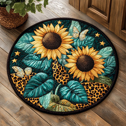 Sunflower Butterfly WX2605054CL Quilted Round Mat