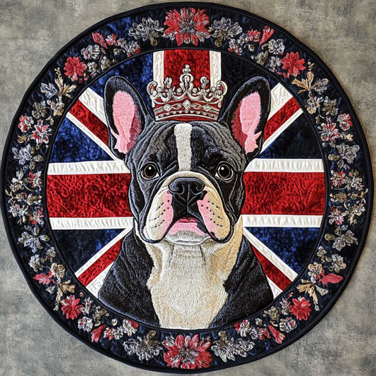 French Bulldog Parade WN1205044CL Quilted Round Mat