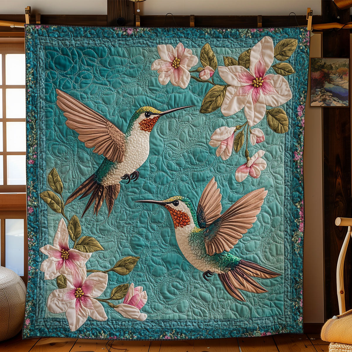 Hummingbird And Beautiful Magnolia WY2003068CL Quilt
