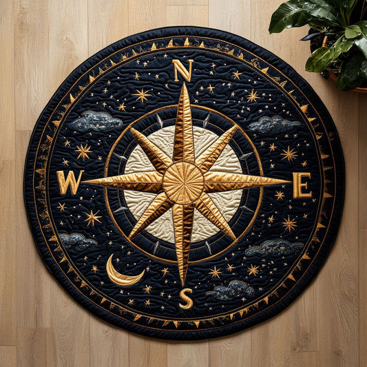 Starlit Compass Rose CW1206041CL Quilted Round Mat