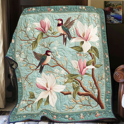 Glorious Hummingbird In Garden WY2001078CL Quilt