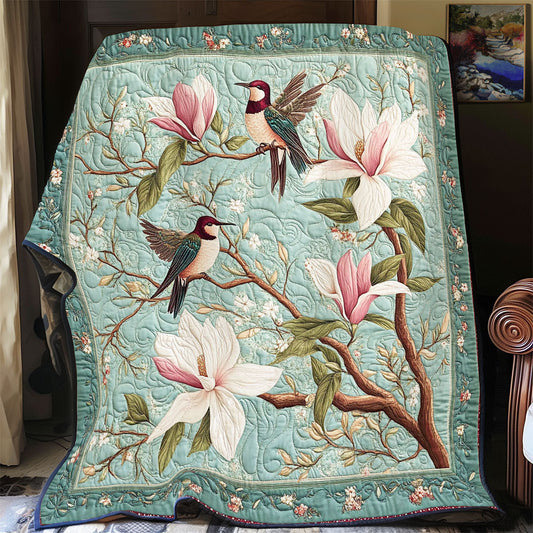 Glorious Hummingbird In Garden WY2001078CL Quilt