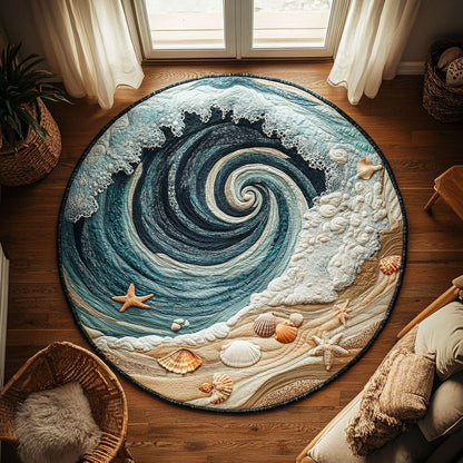 Waves of Serenity CW0809060CL Quilted Round Mat