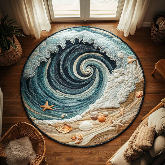 Waves of Serenity CW0809060CL Quilted Round Mat