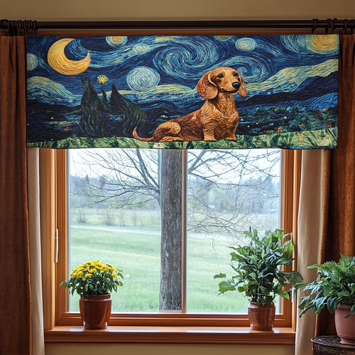 Dachshund Starry Night WX2205014CL Quilted Valance