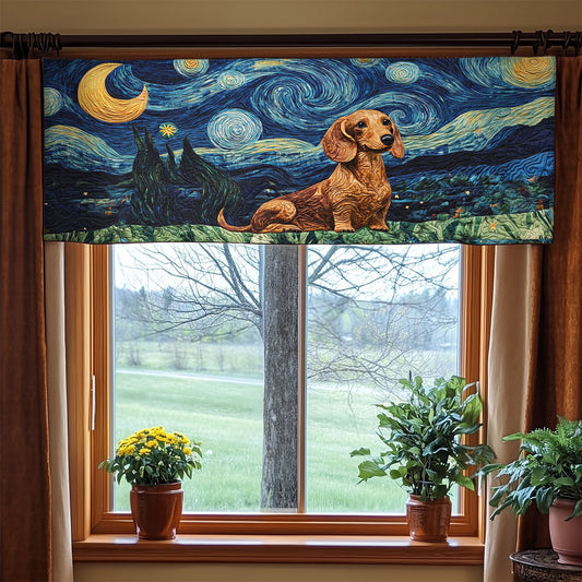 Dachshund Starry Night WX2205014CL Quilted Valance