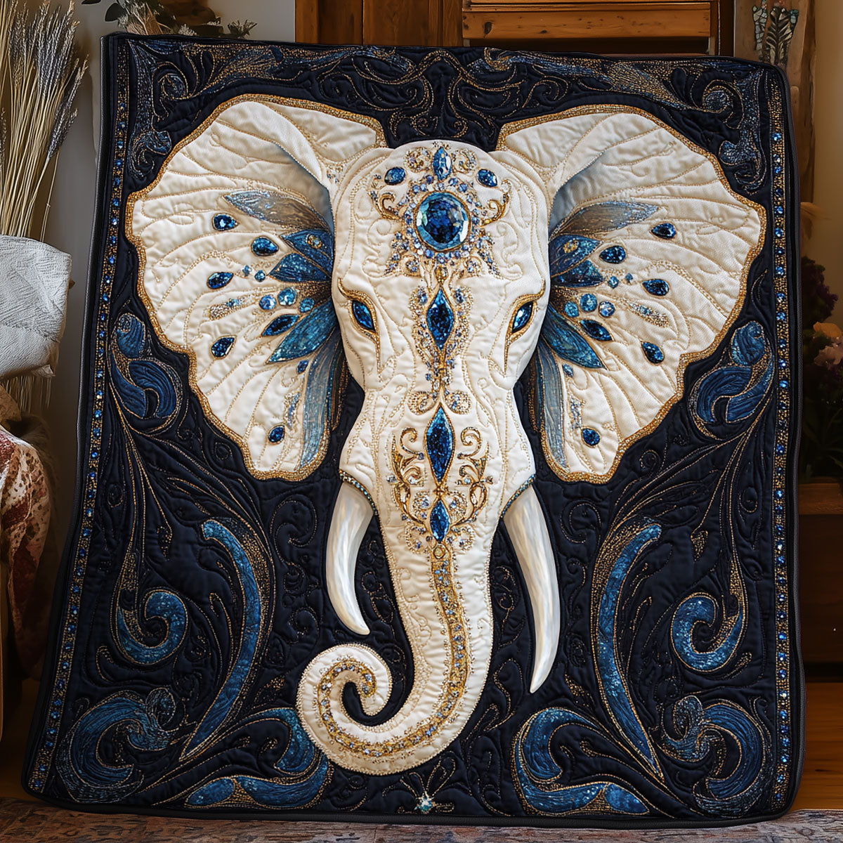 Celestial White Elephant WX1306006CL Quilt