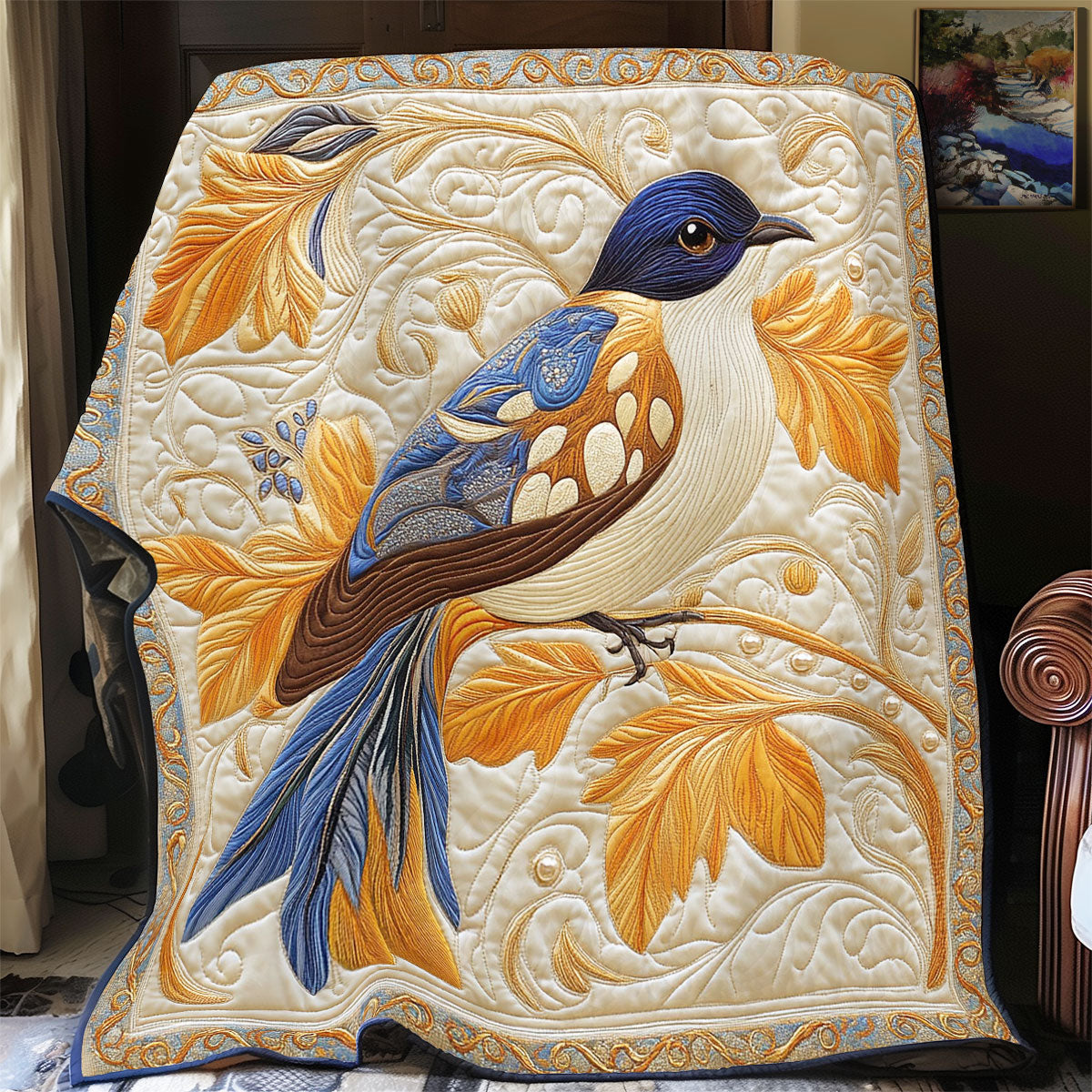 Majestic Bird In Garden WY2702044CL Quilt