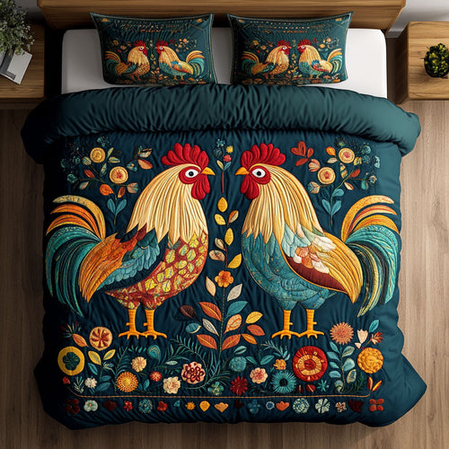 Painted Feather Chicken WN1411103CL Duvet Cover Set