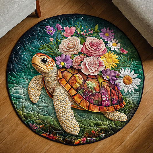 Turtle Bloom KL2111019CL Quilted Round Mat