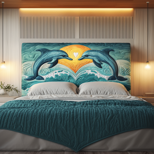 Love Dolphins KL2512031CL Quilted Headboard Slipcover