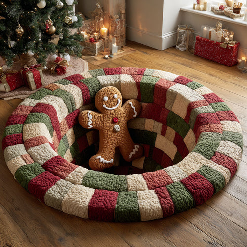 Gingerbread Tunnel CW1811018CL Quilted Round Mat