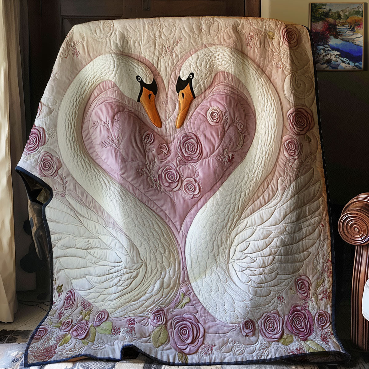 Swan In Love WJ1601022CL Quilt