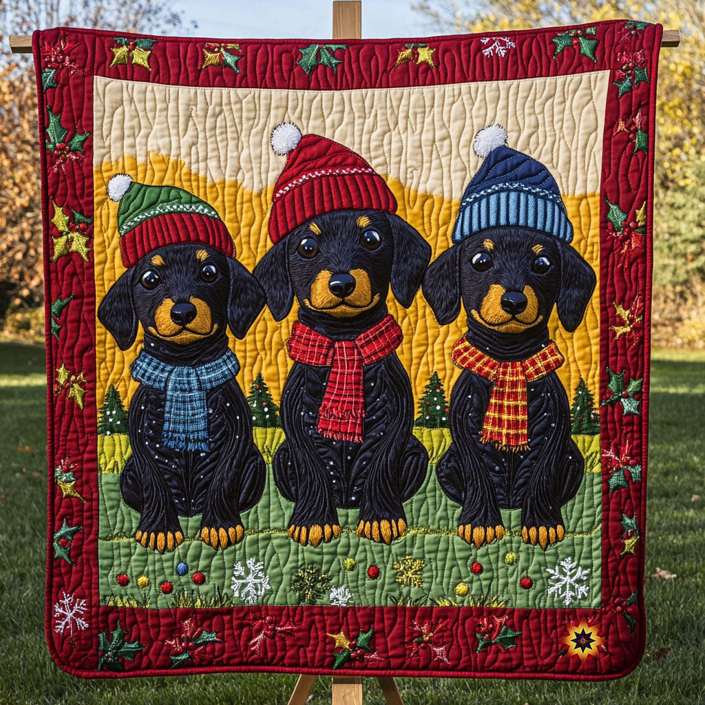 Winter Dachshund WJ0212038CL Quilt