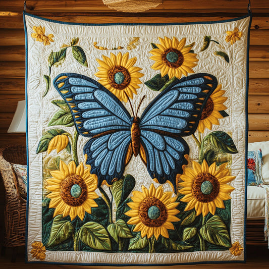 Beautiful Blue Butterfly CQ2805017CL Quilt