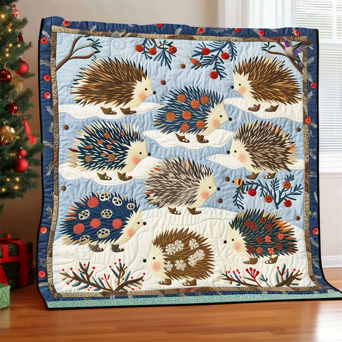 Cute Patchwork Hedgehog Winter WP2210005CL Quilt