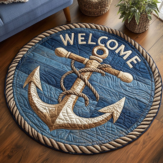 Nautical Anchor CM1505013CL Quilted Round Mat