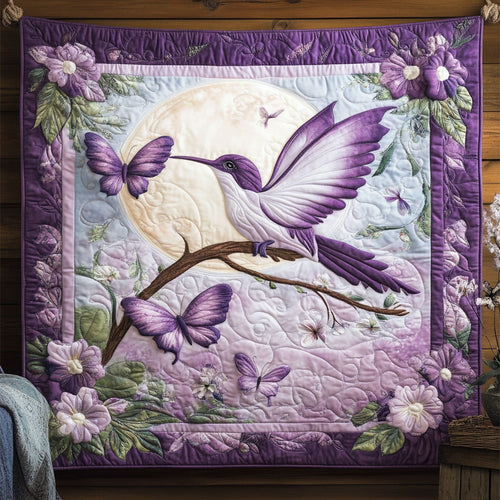 Purple Hummingbird WJ1701022CL Quilt