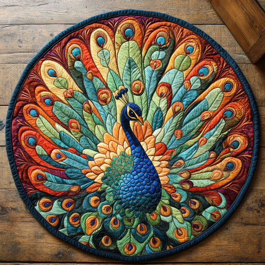 Majestic Peacock CP0904031CL Quilted Round Mat