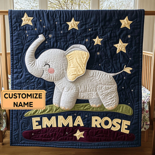 Twinkle Tusk CP2807078CL Personalized Baby Quilt