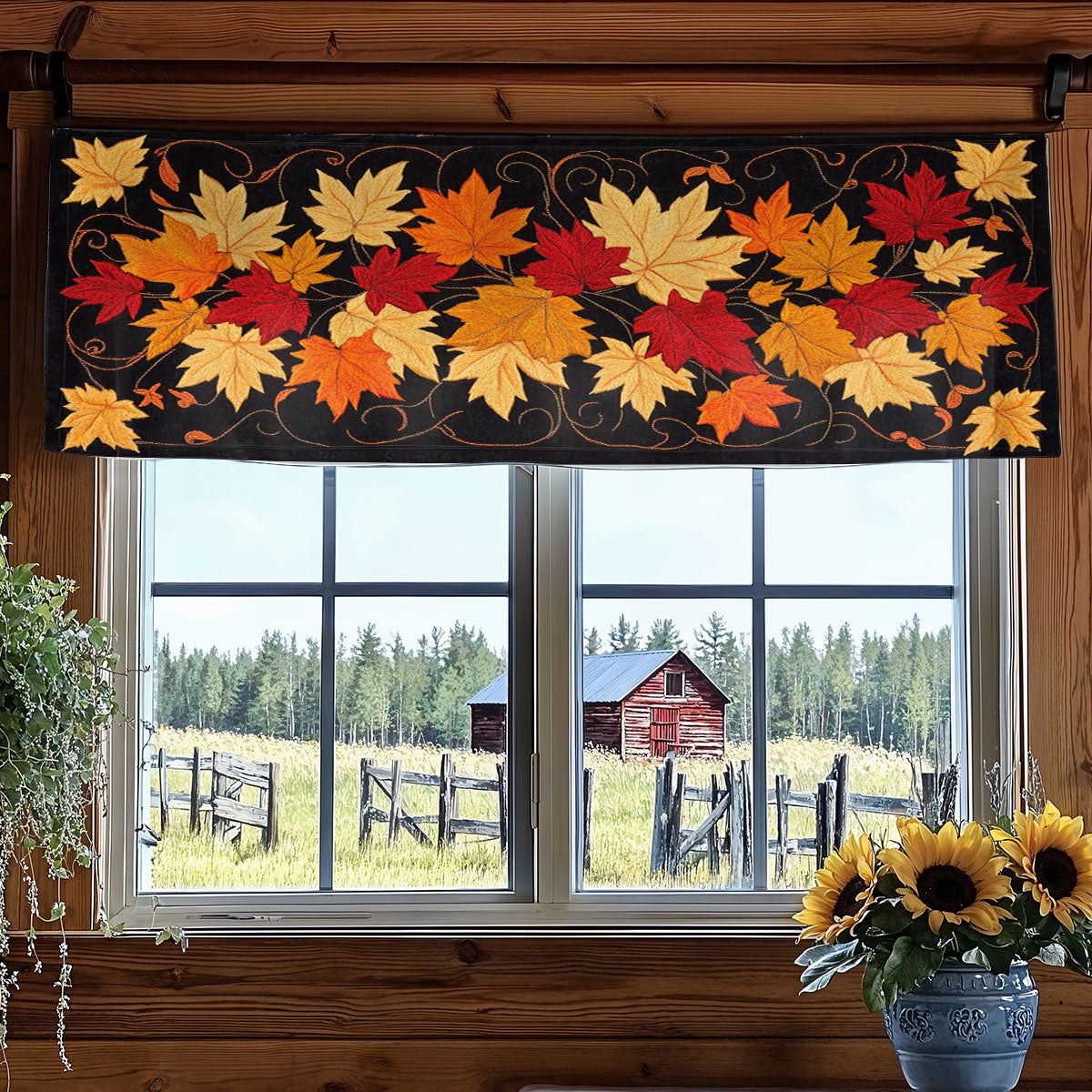 Maple Trail WN2807074CL Quilted Valance