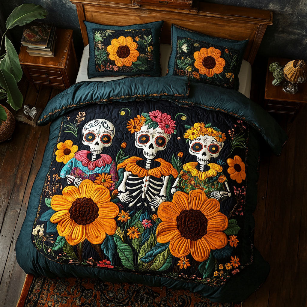 Marigold Fiesta Skeleton WY1108057CL Duvet Cover Set