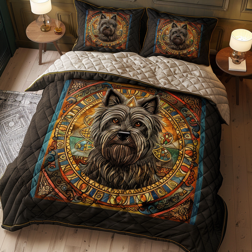 Terrier In Colorful Circle WY0901115CL Duvet Cover Set