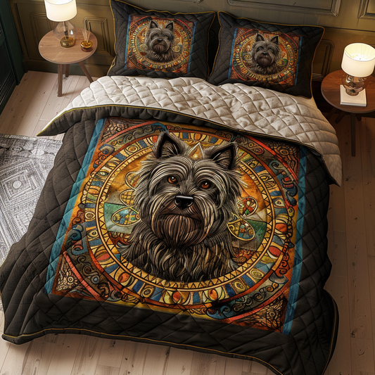 Terrier In Colorful Circle WY0901115CL Duvet Cover Set
