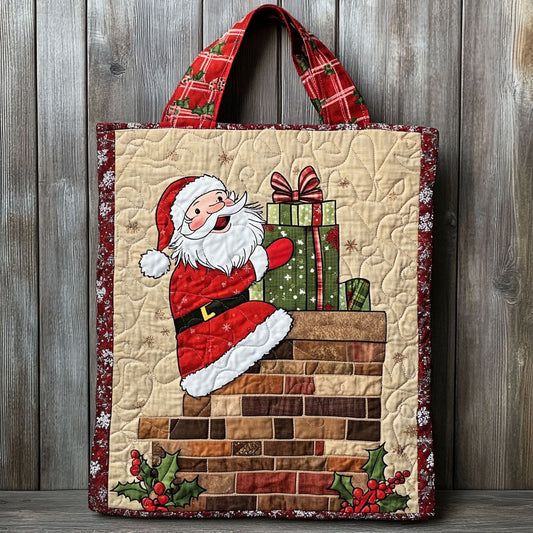 Santa Climb Up WN1811058CL Quilted Tote Bag