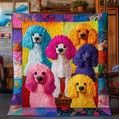 Vibrant Poodle Faces WY1208009CL Quilt