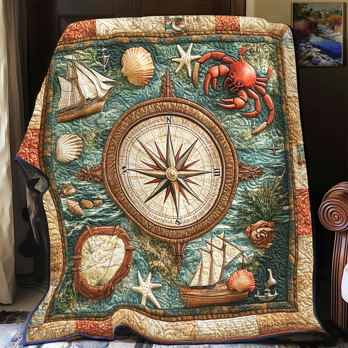 Compass In Ocean WY2201056CL Quilt