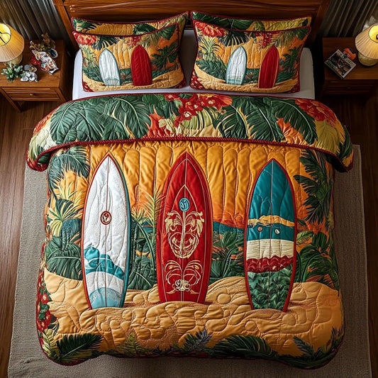 Vibrant Surfboard Tropical WY0707076CL Duvet Cover Set