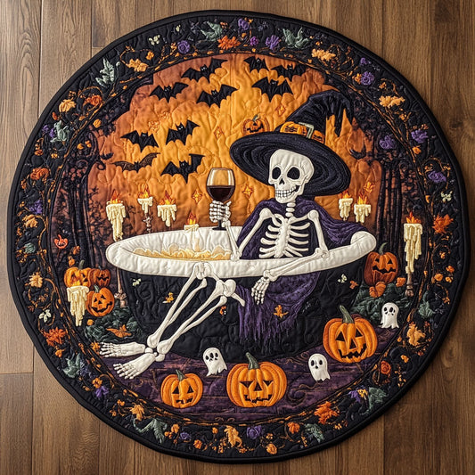 Haunted Forest Skeleton WN2008027CL Quilted Round Mat