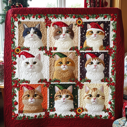 Cats In Christmas Night XR0810002CL Quilt