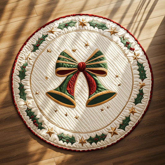 Radiant Christmas Bells WN0309076CL Quilted Round Mat