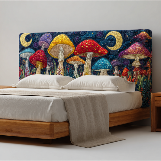 Mushroom Night XR2412024CL Quilted Headboard Slipcover