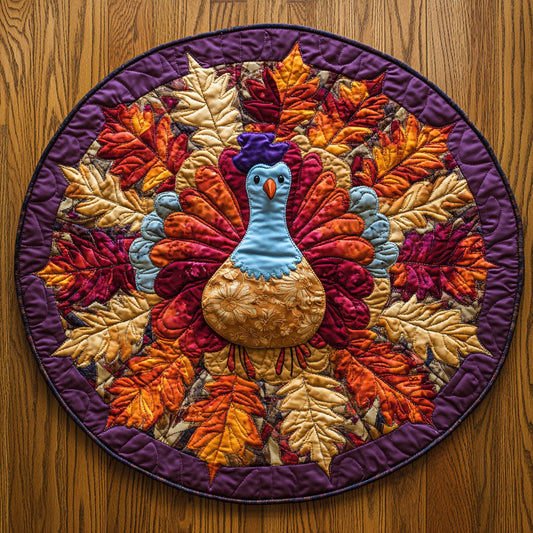 Autumn Harvest Turkey WY2108021CL Quilted Round Mat