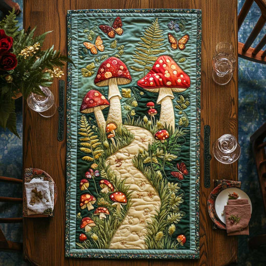 Mushroom Forest CQ1205028CL Quilted Table Runner