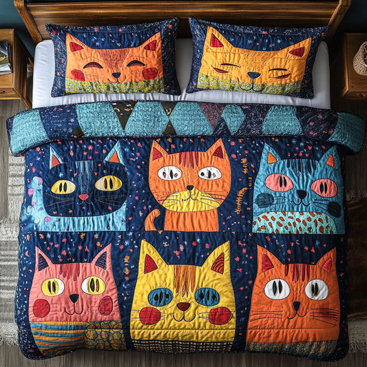 Cute Cat Portrait WY1302079CL Duvet Cover Set